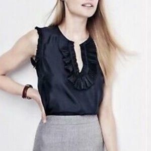 J. Crew Black 100% Silk Tank Size 8